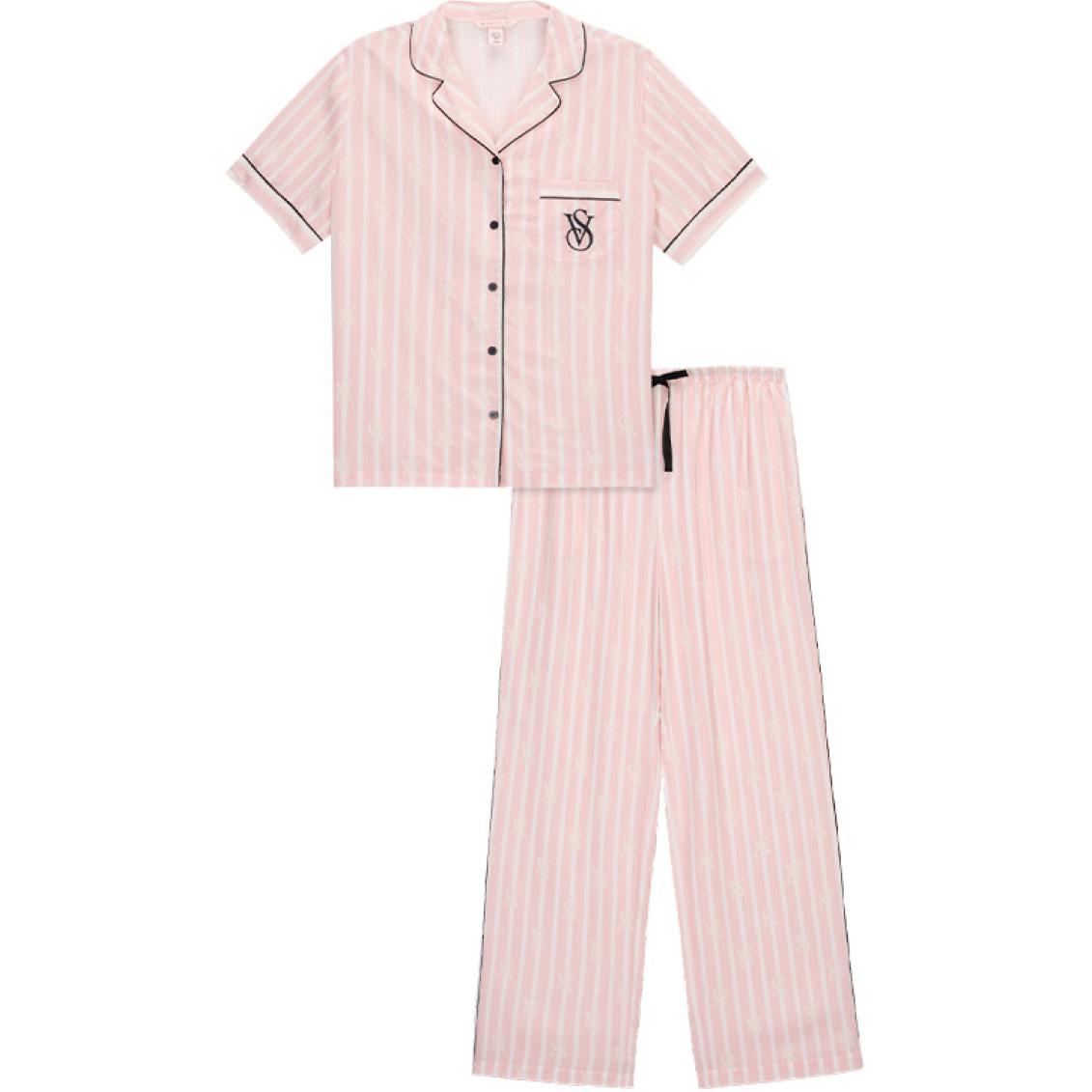 

Victoria's Secret Пижамный комплект Women's Pink White Stripes