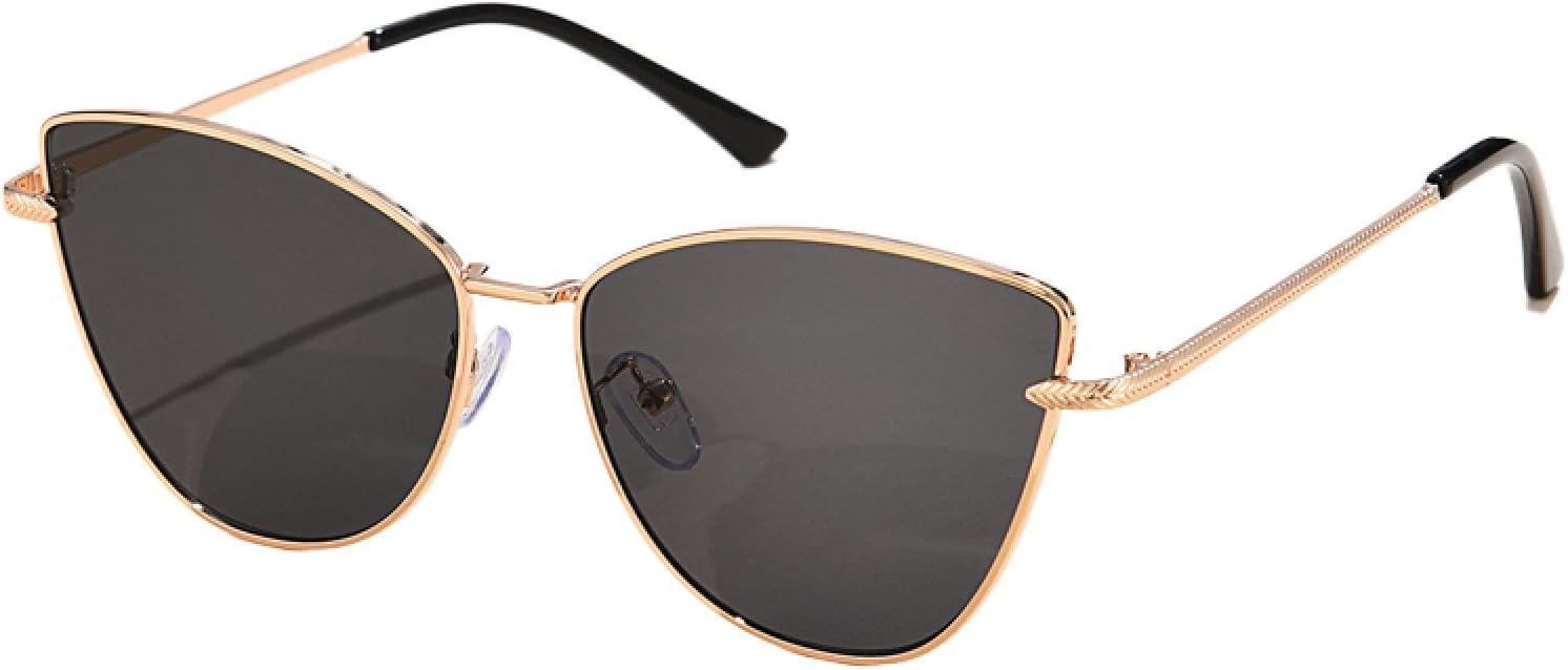 

Солнцезащитные очки с защитой от УФ-излучения UV400 | Треугольная металлическая оправа "кошачий глаз" | Для женщин и мужчин, для занятий спортом на открытом воздухе и вождения DSVIGF, Gold Black