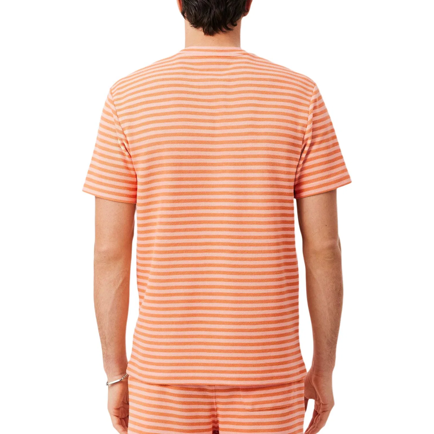 Футболка хлопковая Lacoste Crew Neck Moderate, розово-оранжевый — фото 4