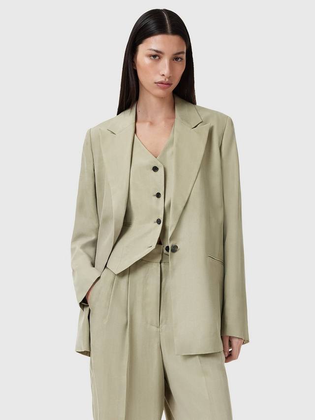 

Блейзер эйвери на одной пуговице AllSaints, цвет Sage Green