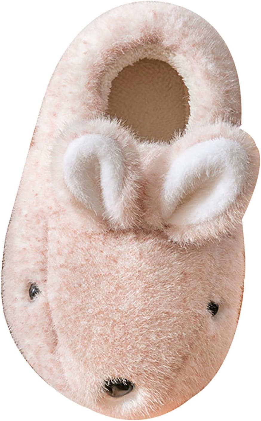 

Милые пушистые тапочки для малышей, детей, девочек и мальчиков, теплые для дома с мягкой подошвой, не скользящие, для спальни Generic, розовый