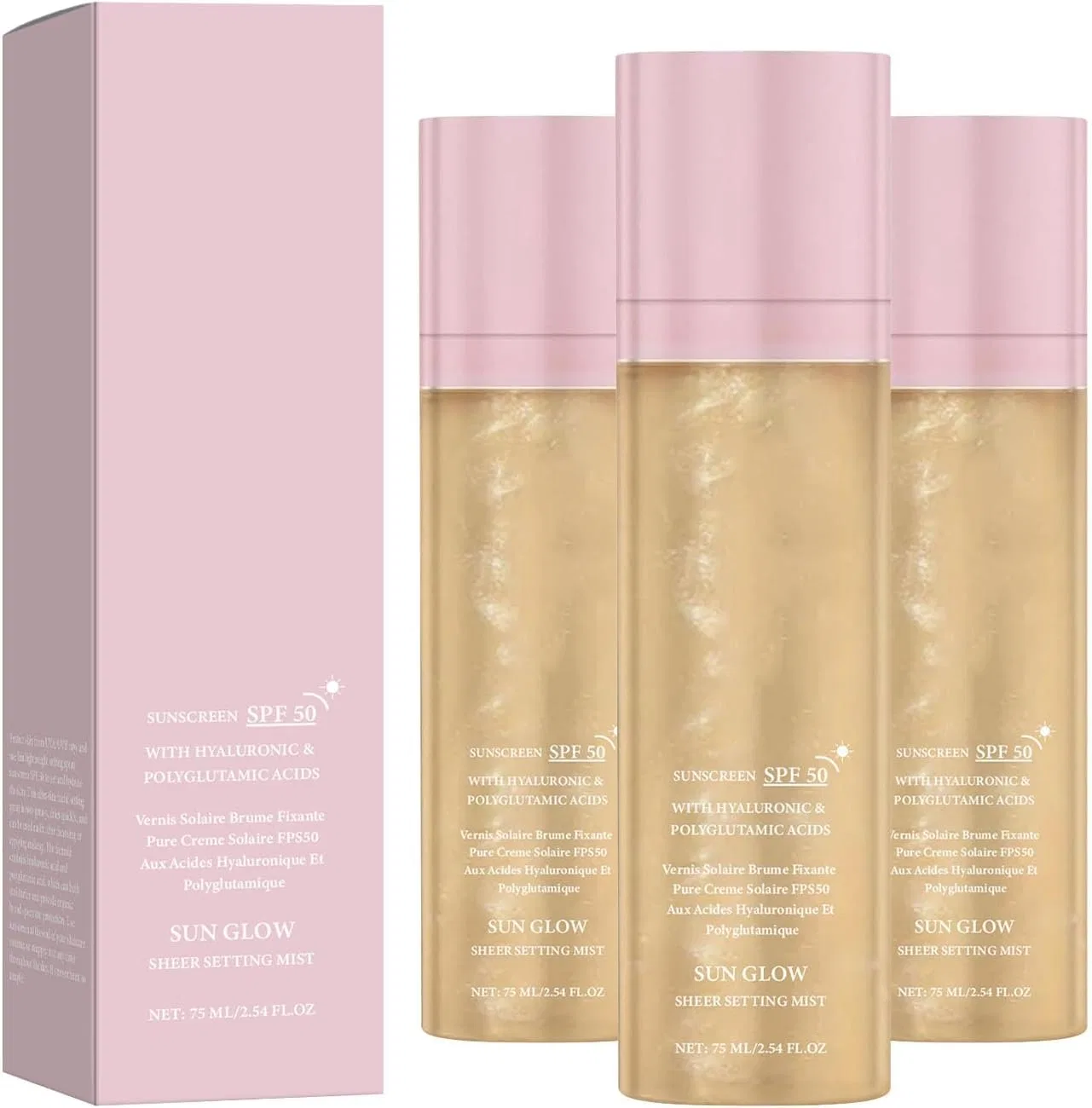 Солнцезащитный спрей для лица и тела Sunglaze Sheer Mist SPF 50 Icoyea 75 мл, 3 шт