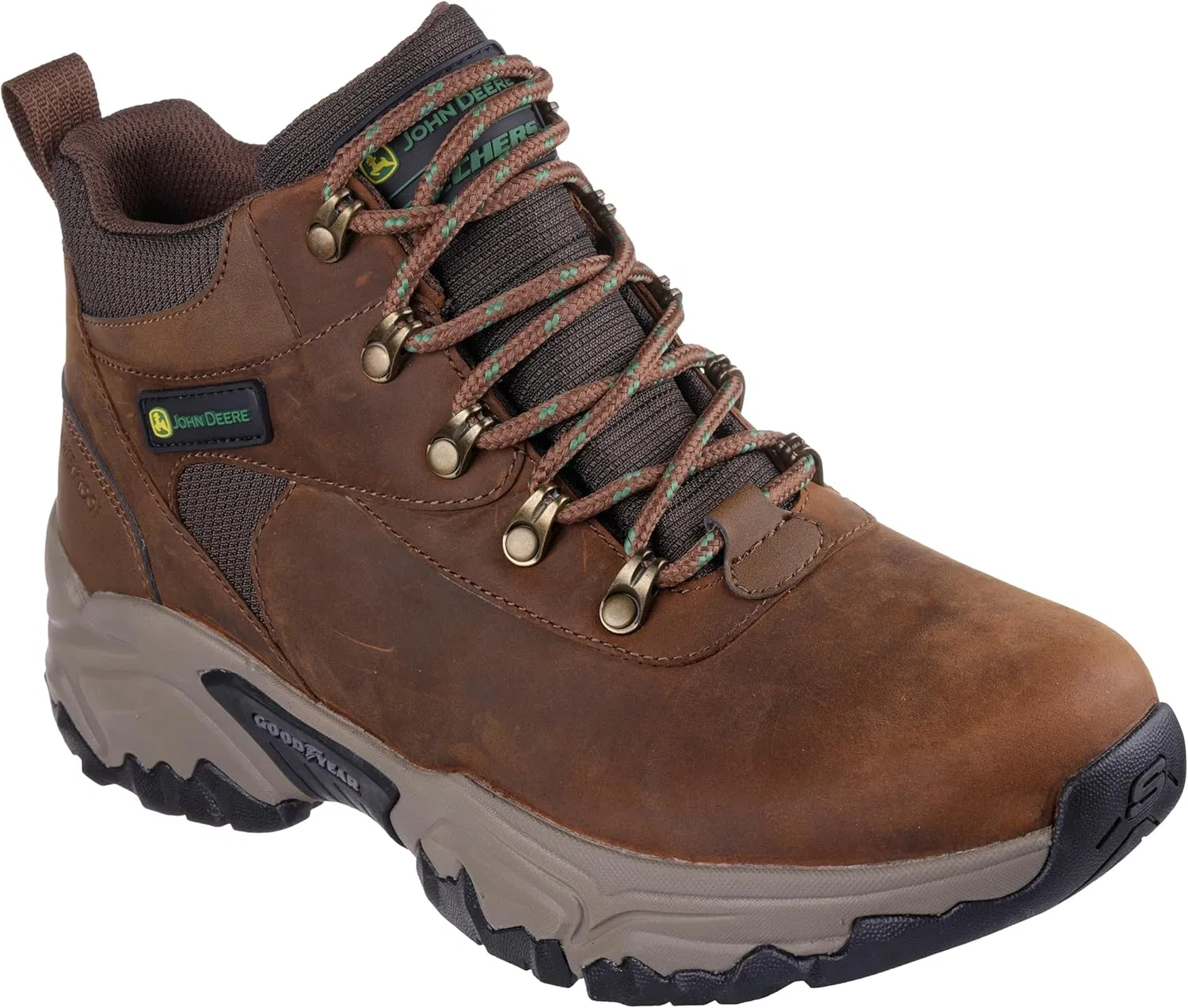 Ботинки Skechers Herren Terraform Veckman Wanderstiefel, Dark Brown Leather Duraleather Mesh Trim