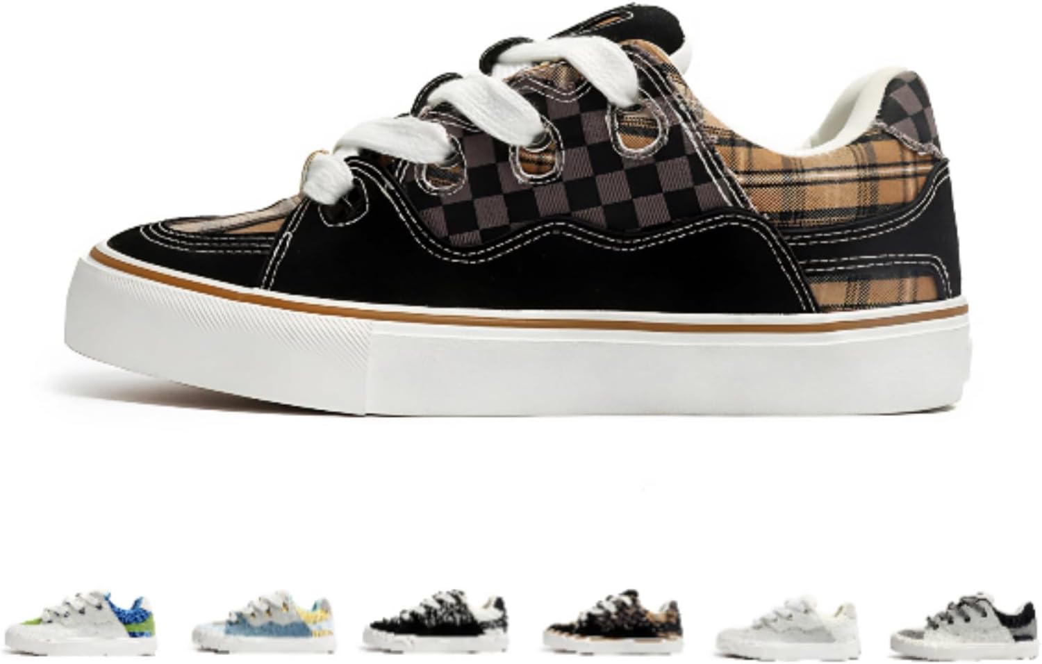 

Кроссовки ACARITOUCH из холщовой ткани в стильную клетку для женщин и мужчин, модные, трендовые, повседневные, эстетичные, для пар, для катания на скейтборде и прогулок, коричневый