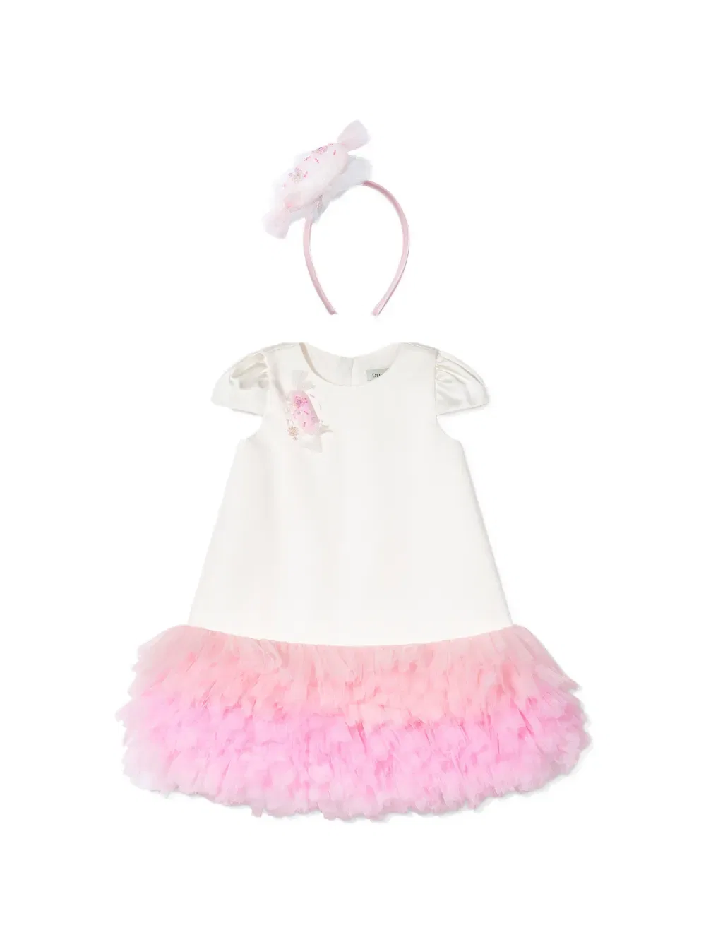 Комплект из платья и повязки на голову Dress & Fleur, белый