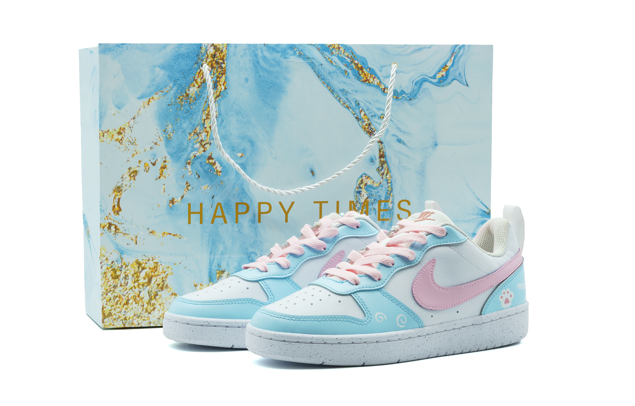 

Nike Детские кроссовки для скейтбординга Court Borough LOW RECRAFT с нескользящей подошвой, износостойкие, белые, синие, розовые, подростковые