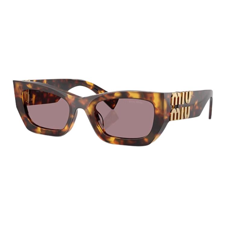 MIU MIU Солнечные очки в черепаховой оправе с логотипом, Tortoiseshell — фото 4