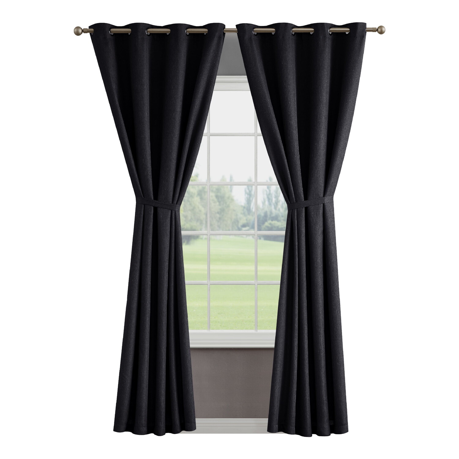 

Шторы с подхватами Creative Home Ideas 50 x 108 дюймов, черный
