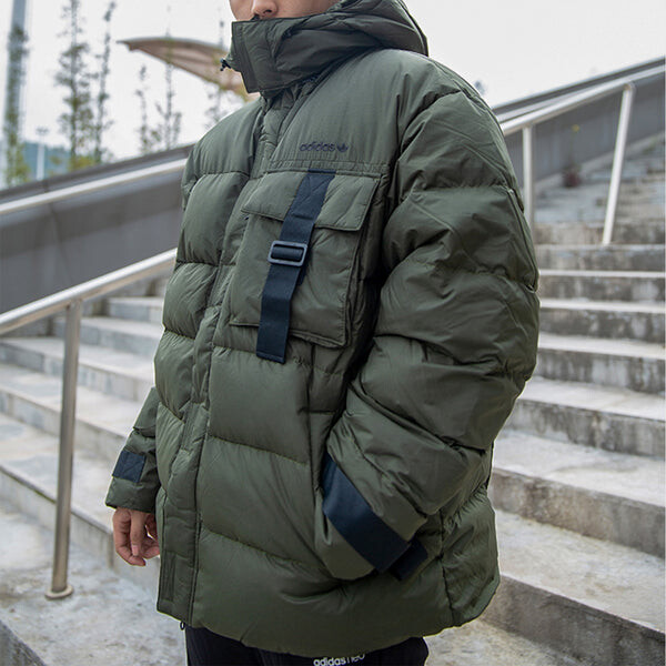 Пуховик adidas originals Utility Duck Down Winter Jacket Green, зеленый — фото 3
