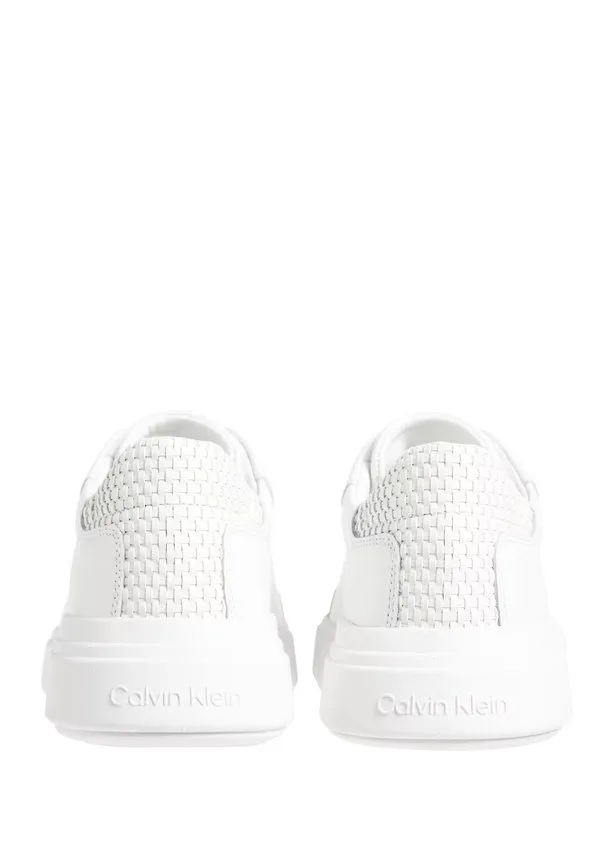 Низкие кроссовки на шнуровке из плетеной ткани 0k4 var low sneakers Calvin Klein, White Dim — фото 4