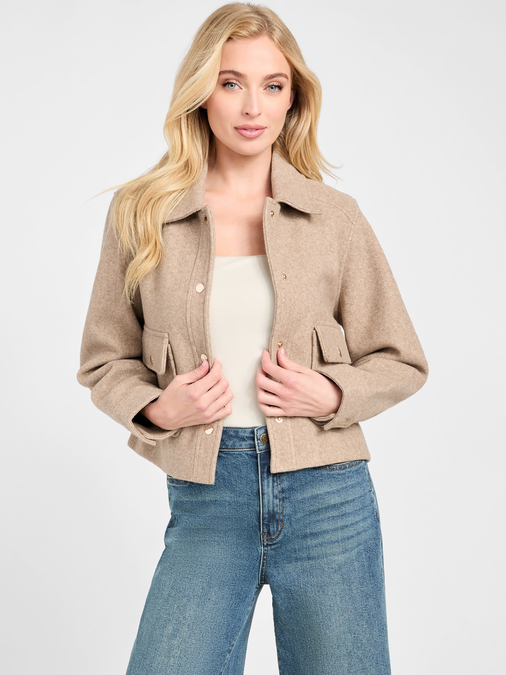

Куртка из смеси шерсти «Эсмеральда» Guess Factory, цвет beach tan
