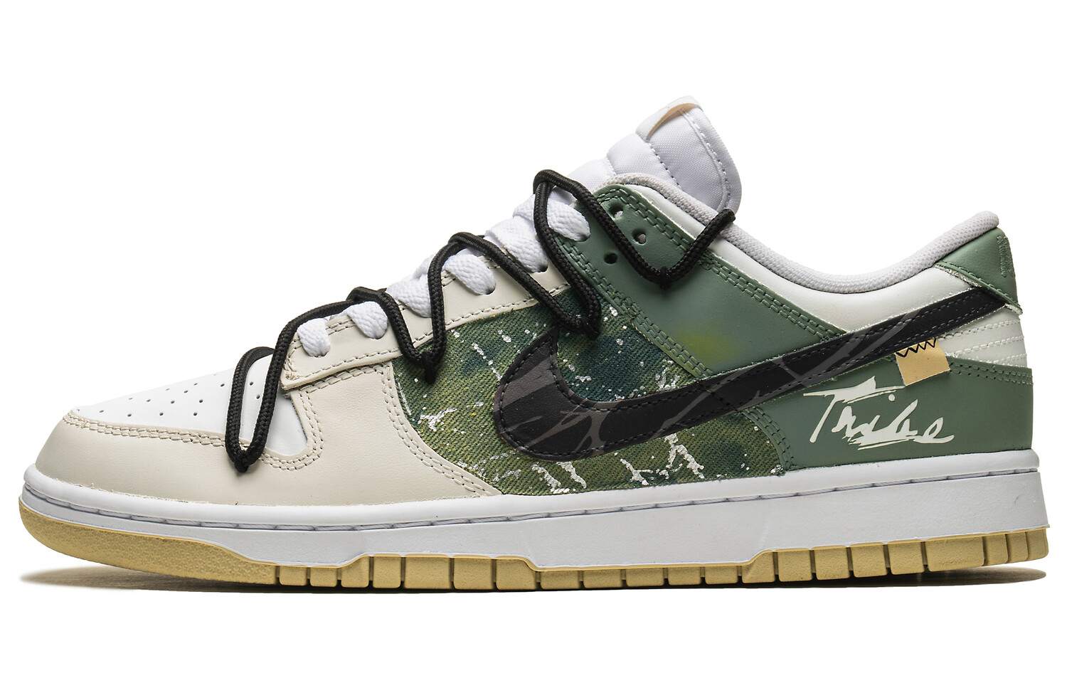

Кроссовки Nike Dunk Skateboard Shoes Men Low-Top White, зеленый