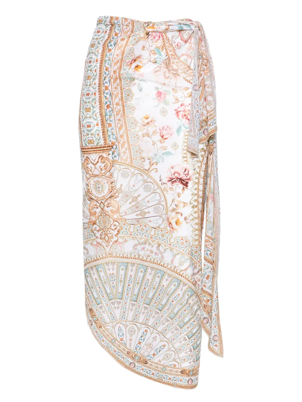 

Пляжная накидка с цветочным принтом Camilla, белый