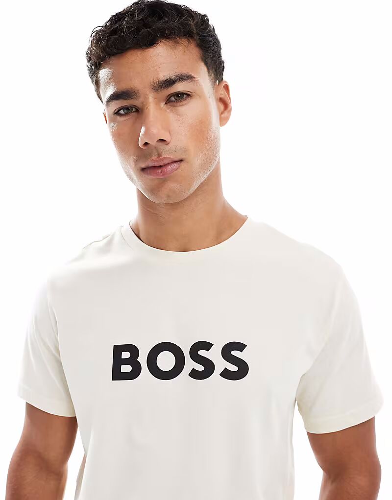 

Футболка с логотипом Boss chest в светло-бежевом цвете BOSS Orange