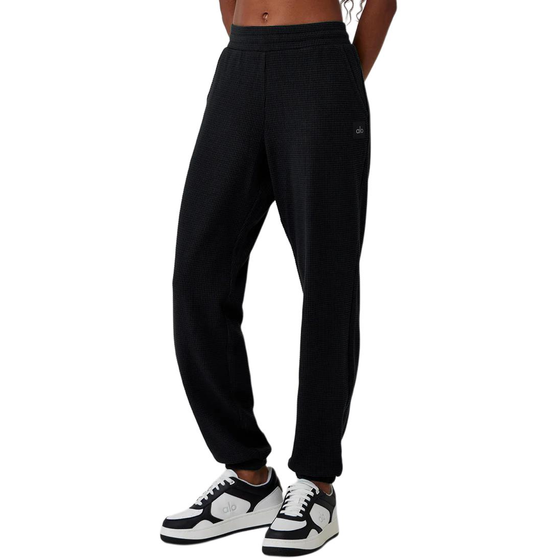 

Вязаные спортивные штаны Women's Alo Yoga, черный