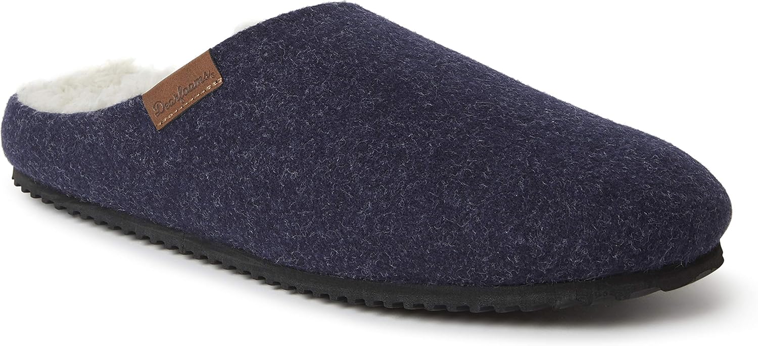Мужские тапочки Dearfoams Microwool с формованной стелькой, темно-синий — фото 2
