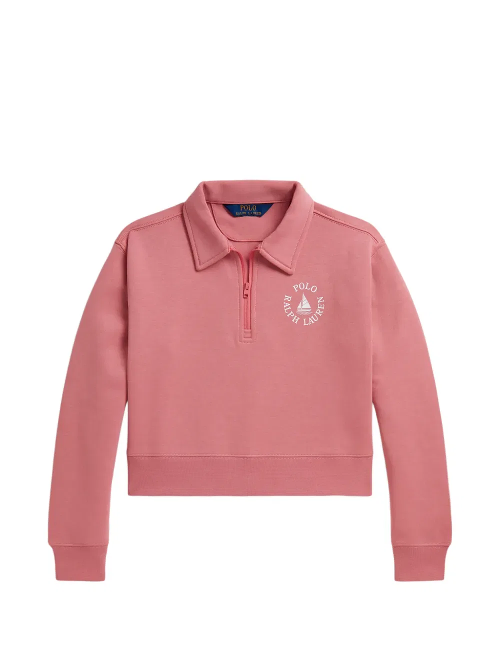 Свитер с логотипом и застежкой-молнией до середины груди Polo Ralph Lauren Kids, розовый