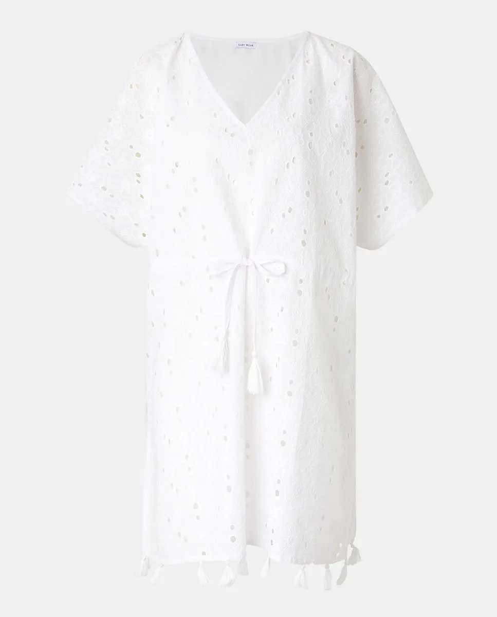 

Короткий вышитый женский кафтан Easy Wear, белый