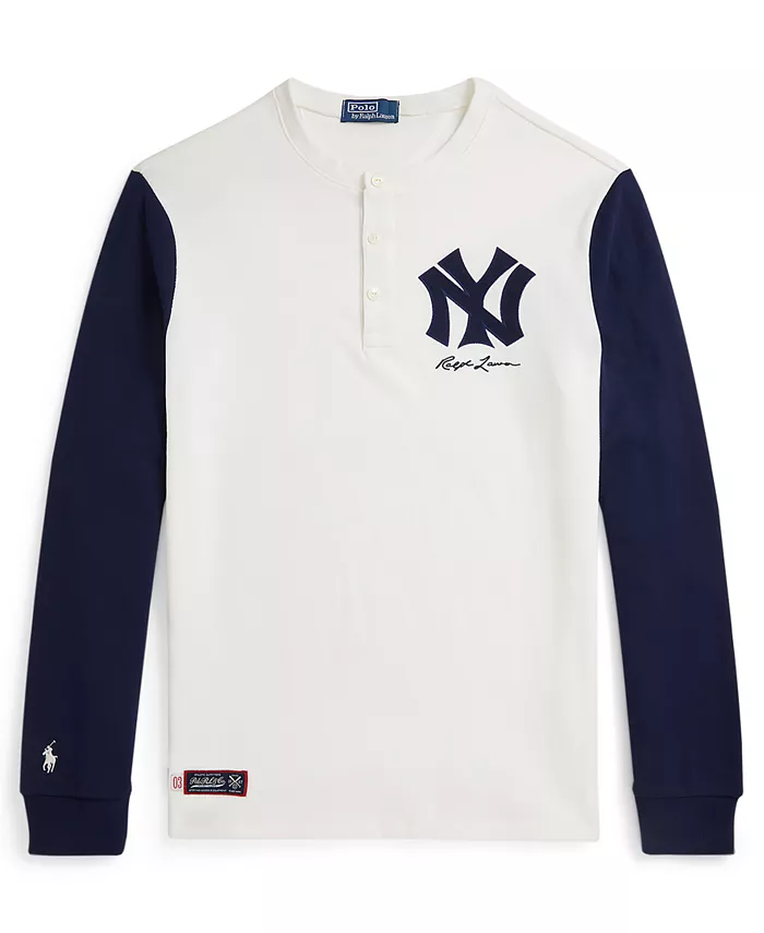 

Мужская футболка Yankees с длинными рукавами Polo Ralph Lauren, белый