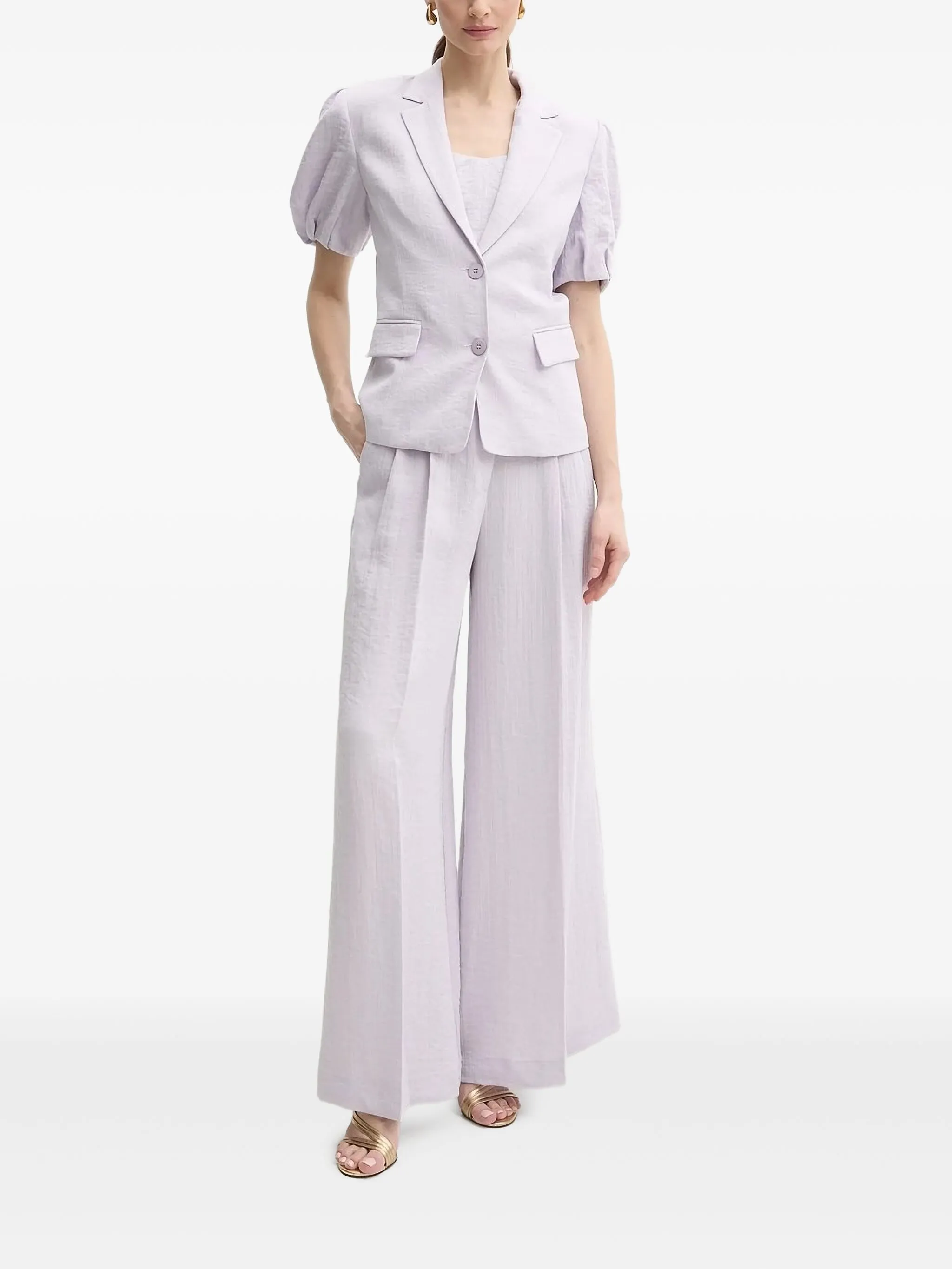 

Топ с объемными рукавами и сборками Twinset, фиолетовый