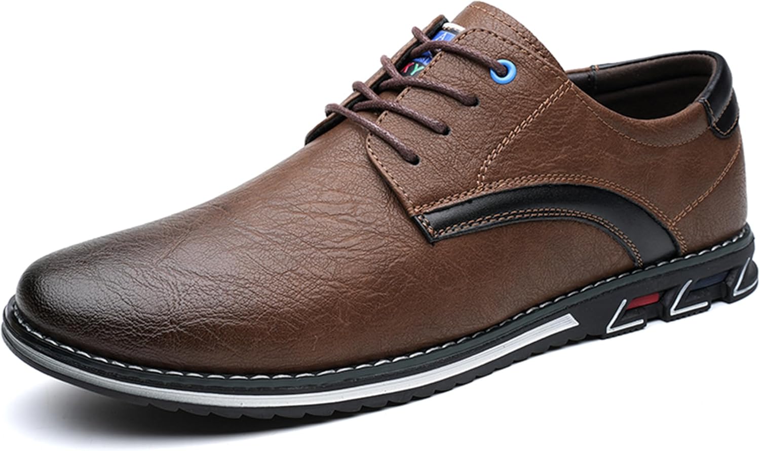 

Мужские оксфорды повседневного стиля Классические туфли с шнуровкой Легкие формальные лоферы Veslexth, коричневый