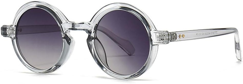 

Популярные модные круглые солнцезащитные очки для женщин, ретро-очки с градиентным переходом, защита от УФ-излучения UV400 для мужчин, трендовые панк-очки с заклепками TYUVIVO, Gray Gray Gradient