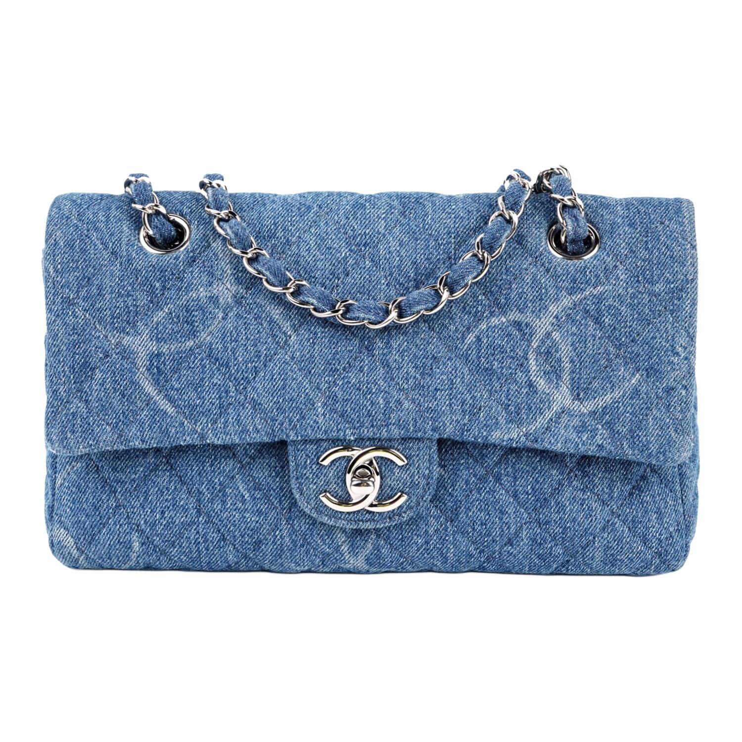 

Классическая сумка CF Denim, наплечная сумка, кросс-боди женская Blue CHANEL, Set (Bag+Dust Bag)