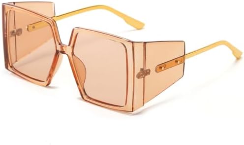 

Винтажные квадратные солнцезащитные очки 2027 года для мужчин, большие солнцезащитные очки в стиле стимпанк для женщин, ретро-очки с защитой от УФ-излучения UV400 MTZJH, Tea Tea