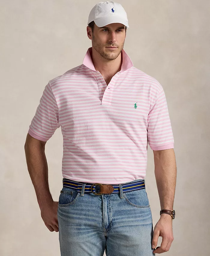 

Мужская полосатая сетчатая поло Big & Tall Polo Ralph Lauren, розовый