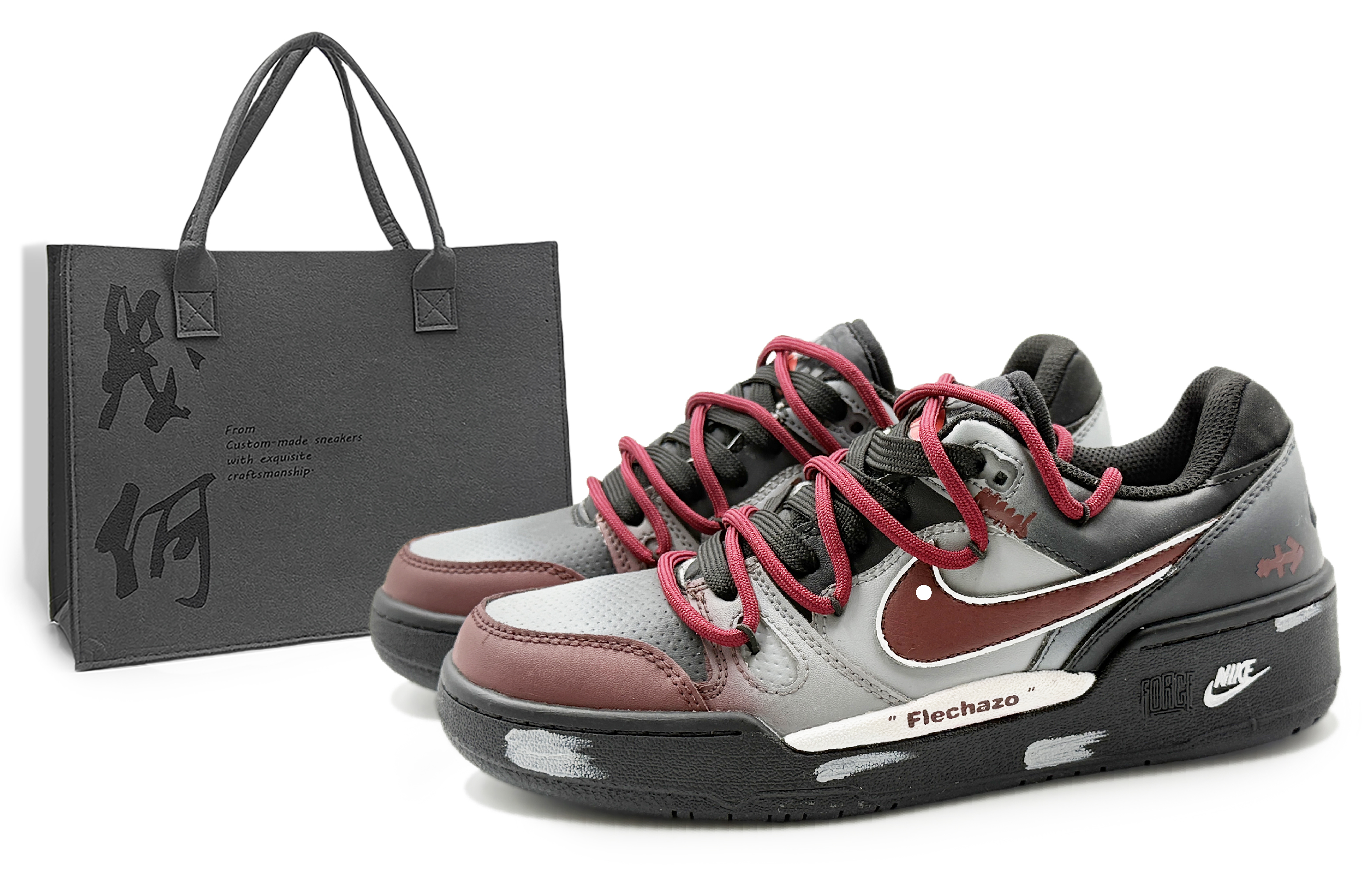 

Nike Кроссовки для скейтбординга Full Force Cushioning Low Top, мужские, черные, серые, красные