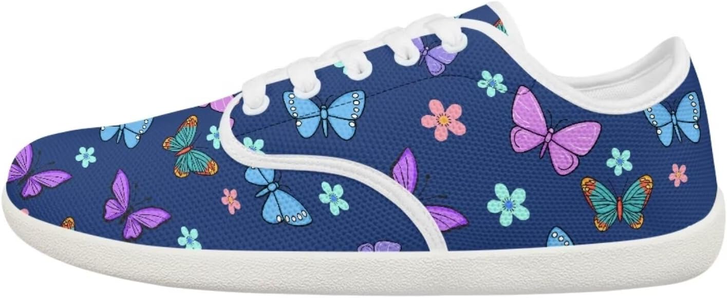 

Кроссовки Forchrinse Black Dog с отпечатком лапы, для прогулок, женские и мужские, низкие, минималистичные босоножки с широким носком, удобные обувь для повседневной носки и работы, Colorful Butterfly