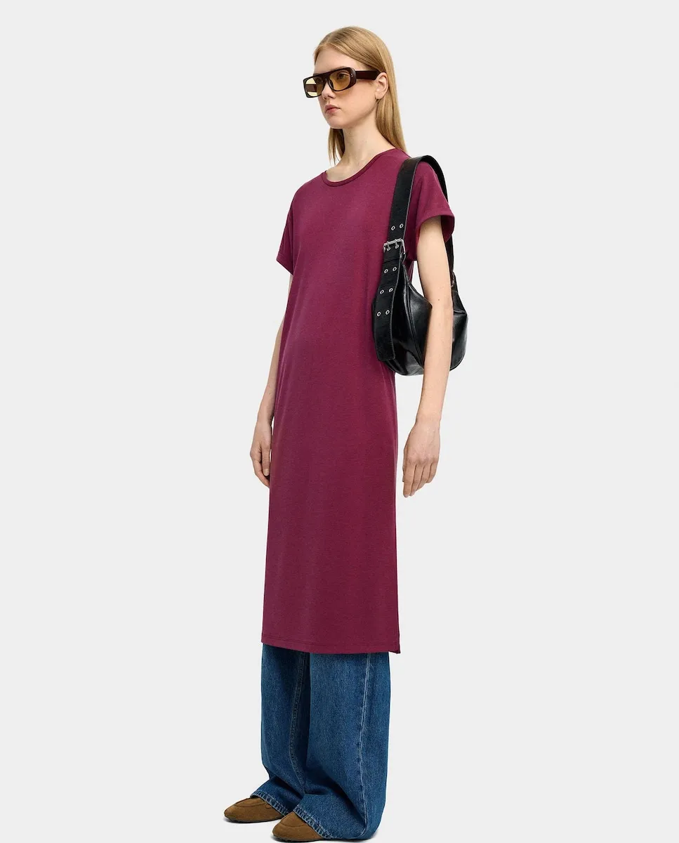 

Миди-платье с коротким рукавом, однотонное Parfois, бордовый