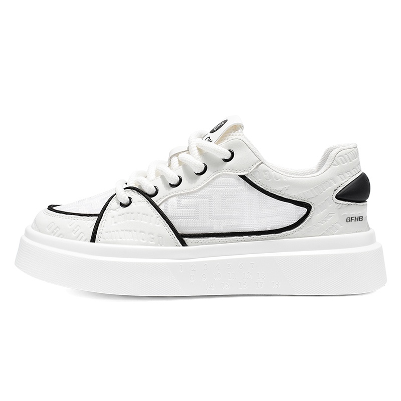 

Износостойкие, дышащие, легкие, амортизирующие, низкие детские кроссовки для скейтбординга для подростков Kung Fu partners, белый/черный