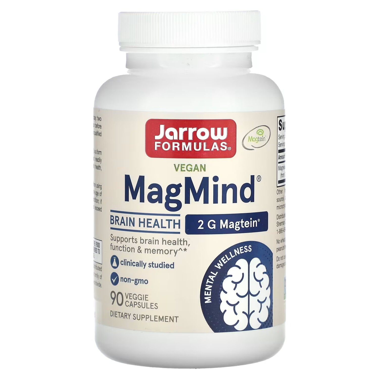 

Добавка Jarrow Formulas Vegan MagMind Brain Health, 90 капсул