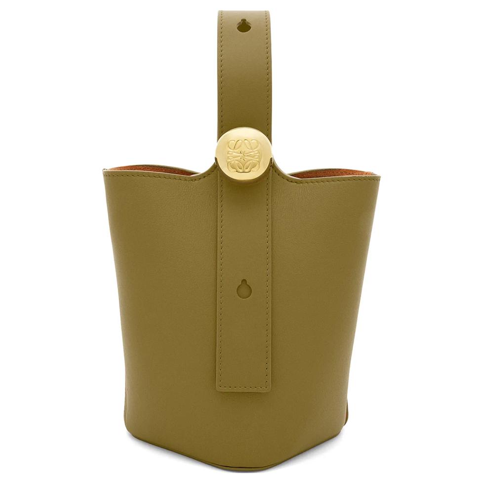 

Loewe Сумка-ведро из мягкой коровьей кожи, наплечная сумка, сумка через плечо, мини-сумочка для женщин, цвет хаки-зеленый