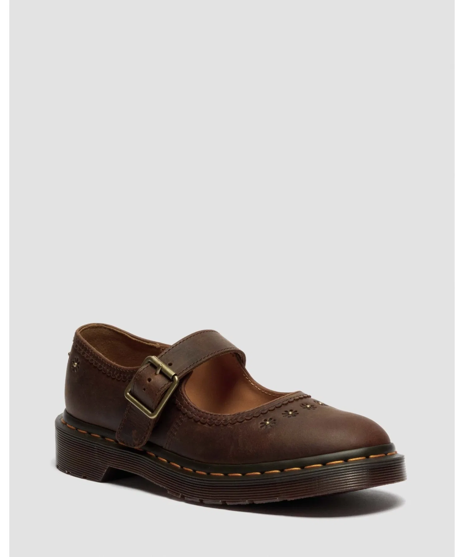 Мужские туфли Dr. Martens MARY JANE с цветочным узором коричневые