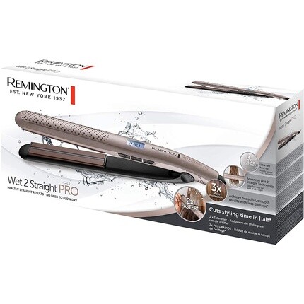 Выпрямитель для волос Wet2Straight Pro с эксклюзивной системой вентиляции и ЖК-дисплеем датчика влажности, 140–230°C, Remington — фото 2