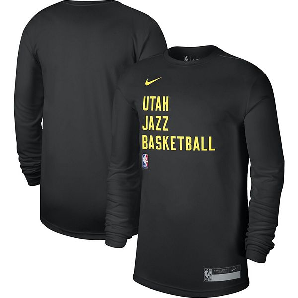

Унисекс черная футболка с длинным рукавом utah jazz 2023/24 legend on-court practice Nike