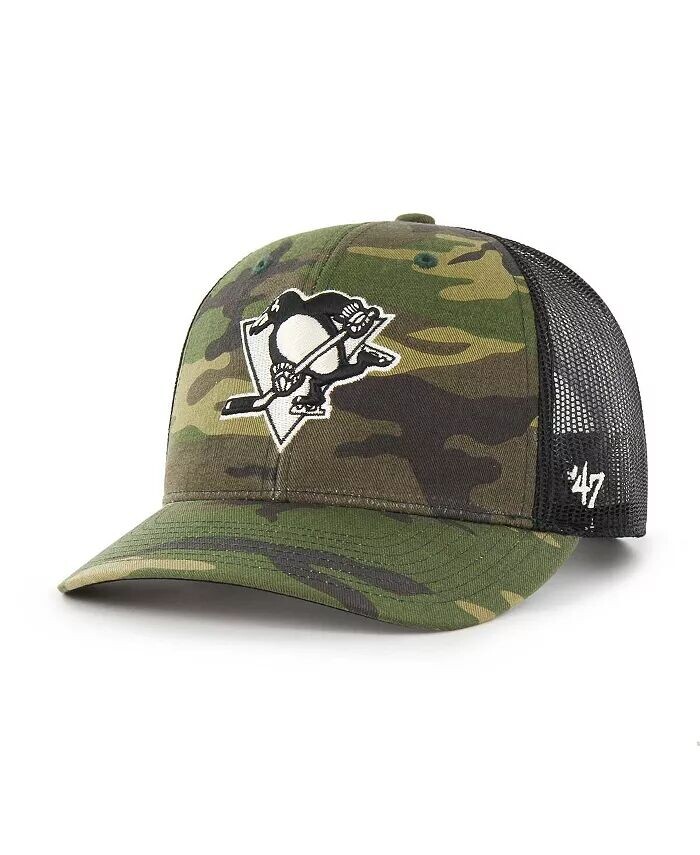 

Мужская камуфляжная черная кепка Pittsburgh Penguins Trucker Snapback '47 Brand, зеленый