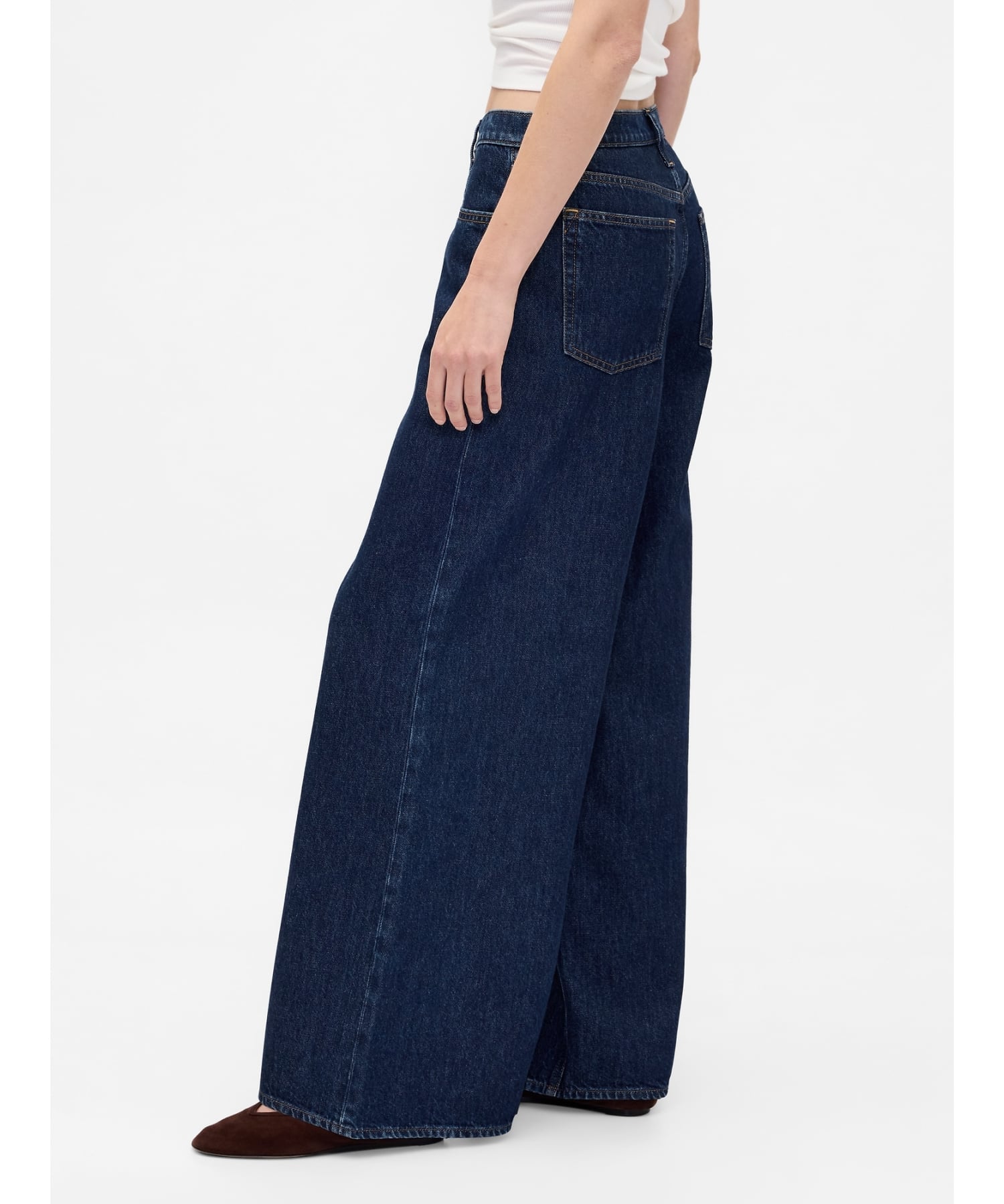 (W) Джинсы с низкой посадкой и очень свободным кроем GAP, DARK_RINSE — фото 3