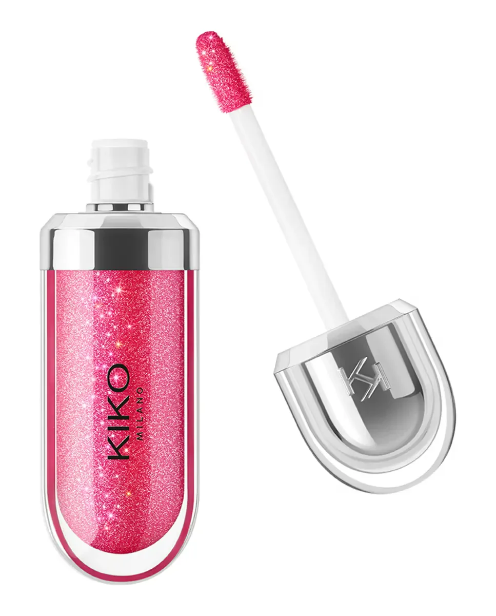 Увлажняющий блеск для губ 3D эффект Hydra Lipgloss Kiko Milano, 10 Sparkling Strawberry — фото 3