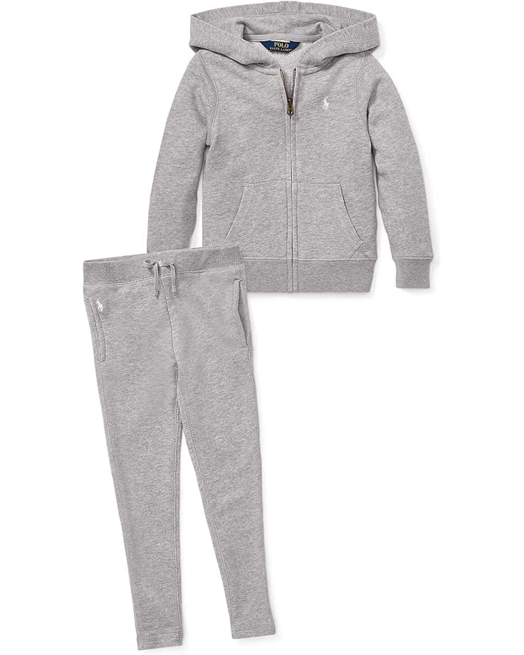 Брюки Polo Ralph Lauren Kids French Terry Leggings, цвет Light Grey Heather — фото 3