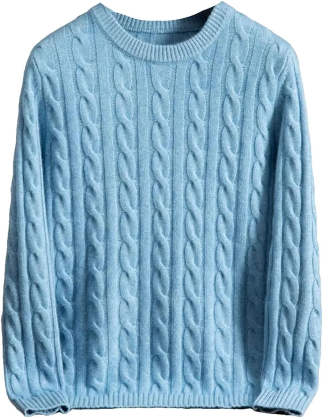Мужской свитер 100% cashmere с круглым вырезом и вязкой twisted flower