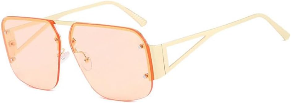 

Солнцезащитные очки квадратной формы с полуободковой оправой, модель 2025, для активного отдыха, путешествий, уличного стиля, вождения, рыбалки, с защитой от УФ-излучения PRSTNN, Gold Light Orange