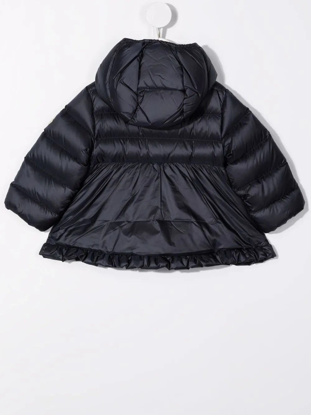 Расклешенный пуховик Moncler Enfant, синий — фото 4