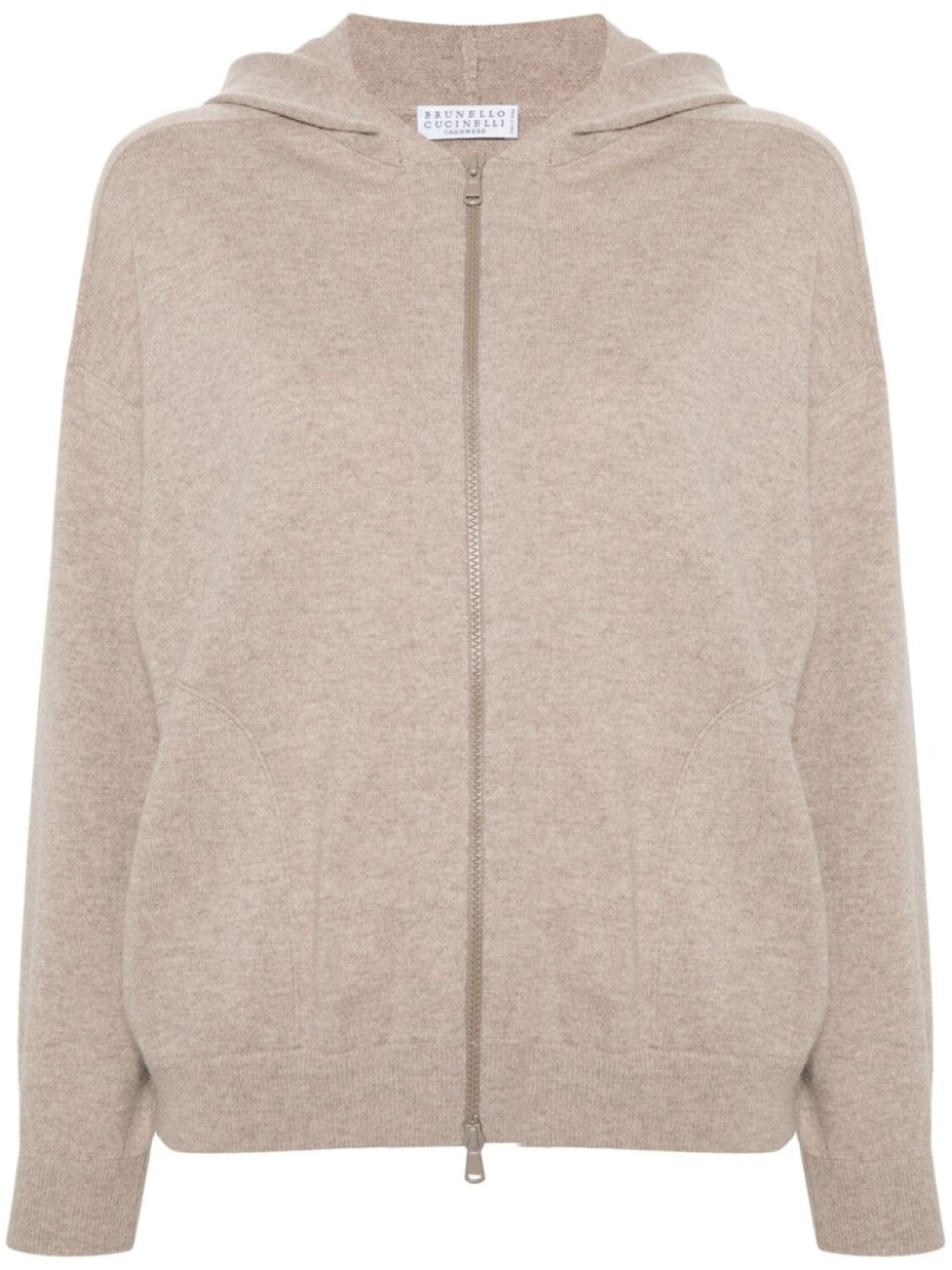

Brunello Cucinelli кардиган на молнии с капюшоном, коричневый