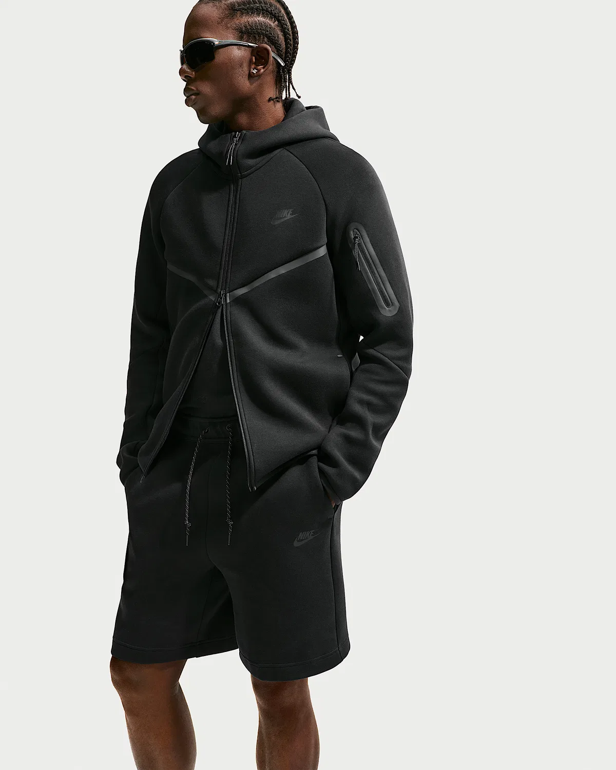 Мужские флисовые шорты Nike Tech, Black/Black — фото 4