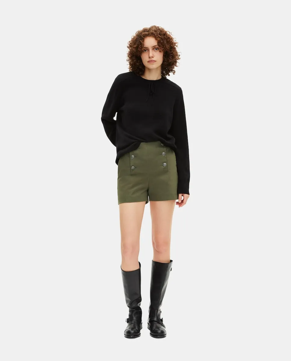 

Прямые шорты с двойной застёжкой The Kooples, хаки