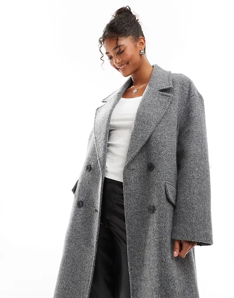 

Свободное пальто серого цвета Bershka