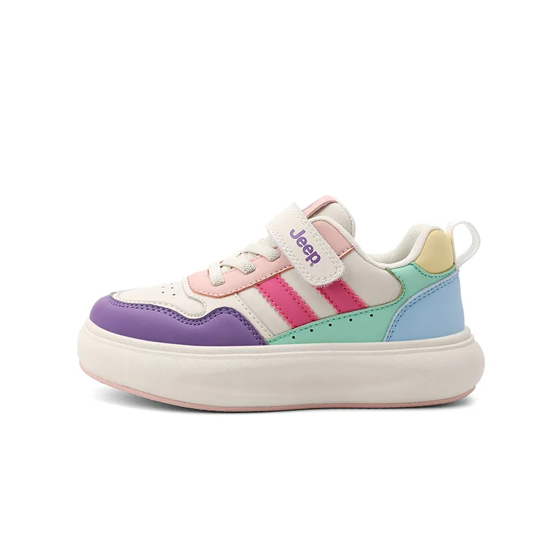 Детские скейтерские кроссовки low top из искусственной кожи, антиударные, износостойкие и дышащие Jeep, Dream Pink